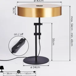 Lampes Dorées-hofstein Lampe de table Manaus Noir, 2 lumières