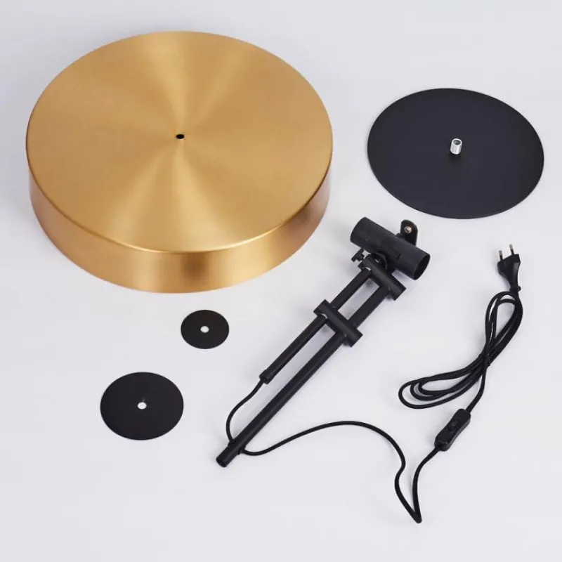 Lampes Dorées-hofstein Lampe de table Manaus Noir, 2 lumières