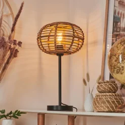 Style Boho-Chic-hofstein Lampe de table Manteau Noir, 1 lumière