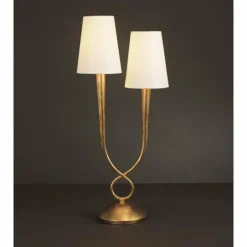 Lampes En Tissu-Luminaires Mantra Lampe de table Mantra Paola Or, 2 lumières