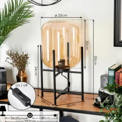 hofstein Lampe de table Manzano Noir, 1 lumière