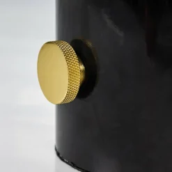 Lampes Art Déco-hofstein Lampe de table Maoro Gris, Laiton, Noir, 1 lumière