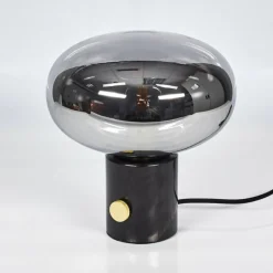 Lampes Art Déco-hofstein Lampe de table Maoro Gris, Laiton, Noir, 1 lumière