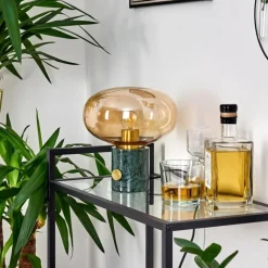 hofstein Lampe de table Maoro Vert, Laiton, 1 lumière