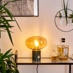 hofstein Lampe de table Maoro Vert, Laiton, 1 lumière