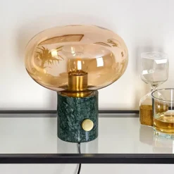hofstein Lampe de table Maoro Vert, Laiton, 1 lumière
