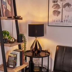 Lampes En Tissu-hofstein Lampe de table Marang Cuivre, Noir, 1 lumière