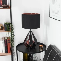 Lampes En Tissu-hofstein Lampe de table Marang Cuivre, Noir, 1 lumière