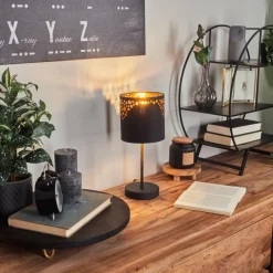 Lampes En Tissu-hofstein Lampe de table Marbach Noir, 1 lumière