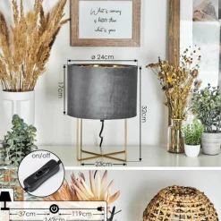 Lampes Dorées-hofstein Lampe de table Maripi Or, 1 lumière