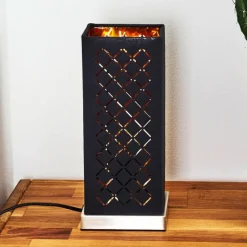 Lampes En Tissu-hofstein Lampe de table Meldal Nickel mat, Noir, 1 lumière