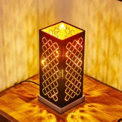 Lampes En Tissu-hofstein Lampe de table Meldal Nickel mat, Noir, 1 lumière