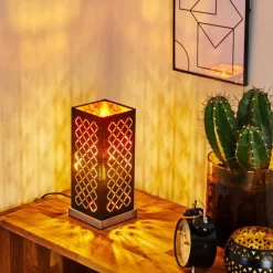 Lampes En Tissu-hofstein Lampe de table Meldal Nickel mat, Noir, 1 lumière