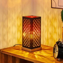 Lampes En Tissu-hofstein Lampe de table Meldal Nickel mat, Noir, 1 lumière