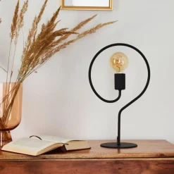 Lampes Vintages & Rétros-hofstein Lampe de table Mialo Noir, 1 lumière