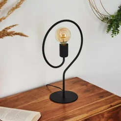 Lampes Vintages & Rétros-hofstein Lampe de table Mialo Noir, 1 lumière