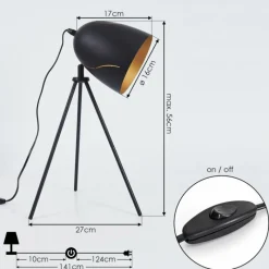 Lampes Dorées-hofstein Lampe de table Mickelsbo Noir, 1 lumière