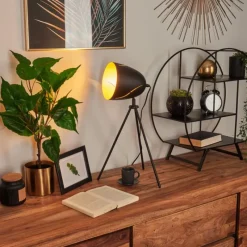 Lampes Dorées-hofstein Lampe de table Mickelsbo Noir, 1 lumière