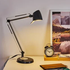 hofstein Lampe de table Mildura LED Noir, Blanc, 1 lumière* Lampes À Poser