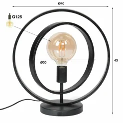 Lampes Vintages & Rétros-hofstein Lampe de table Mirandola Noir, 1 lumière