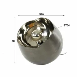 hofstein Lampe de table Mirror Nickel mat, Noir, 1 lumière* Lampes À Poser