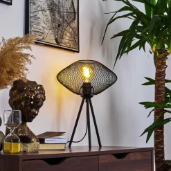 hofstein Lampe de table Moholm Noir, 1 lumière* Lampes À Poser