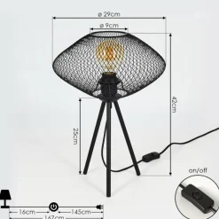 hofstein Lampe de table Moholm Noir, 1 lumière* Lampes À Poser