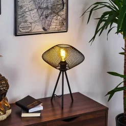 hofstein Lampe de table Moholm Noir, 1 lumière* Lampes À Poser