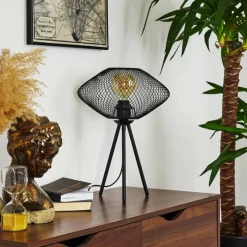 hofstein Lampe de table Moholm Noir, 1 lumière* Lampes À Poser