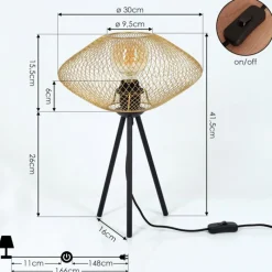 Lampes Dorées-hofstein Lampe de table Moholm Noir, 1 lumière