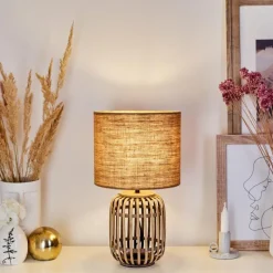 Lampes En Tissu-hofstein Lampe de table Mongolei Écru, 1 lumière