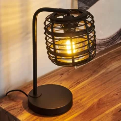 Lampes Industrielles-hofstein Lampe de table Mongolei Noir, 1 lumière