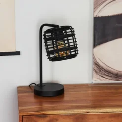 Lampes Industrielles-hofstein Lampe de table Mongolei Noir, 1 lumière