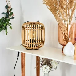 Style Boho-Chic-hofstein Lampe de table Mongolei Noir, 1 lumière