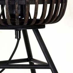 Style Boho-Chic-hofstein Lampe de table Mongolei Noir, 1 lumière