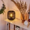 Style Boho-Chic-hofstein Lampe de table Mongolei Noir, 1 lumière