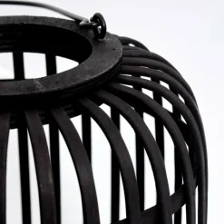 Style Boho-Chic-hofstein Lampe de table Mongolei Noir, 1 lumière