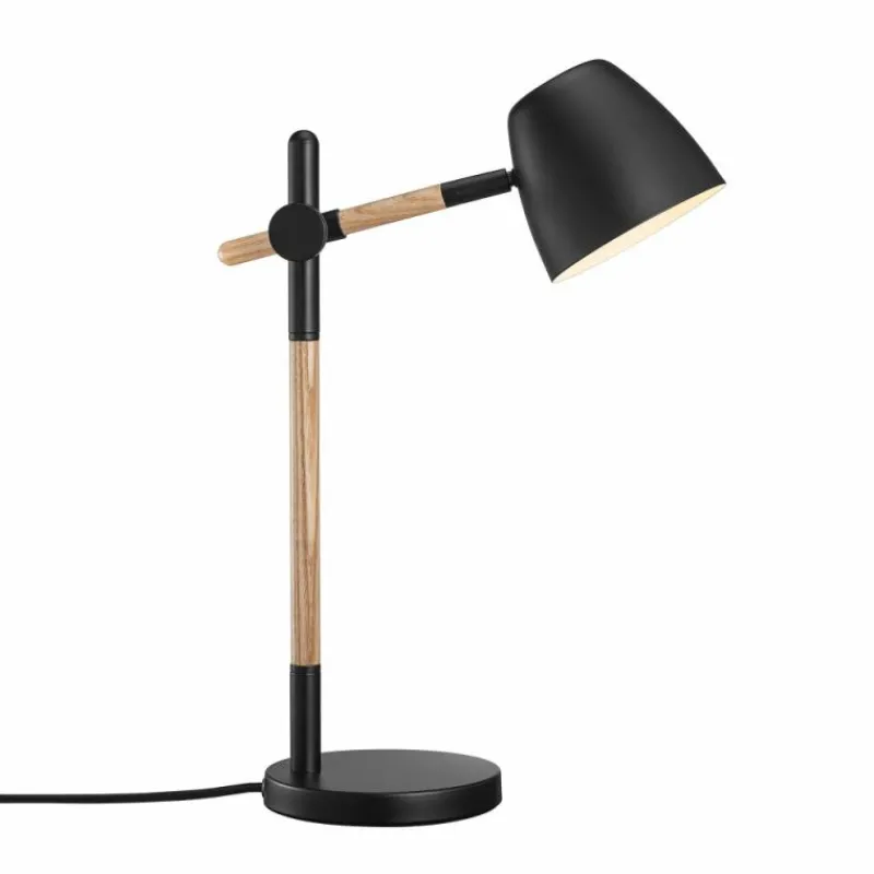Lampes En Bois-Luminaires Nordlux Lampe de table Nordlux THEO Bois clair, Noir, 1 lumière