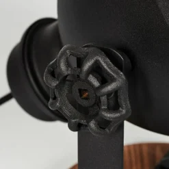 Luminaires Scandinaves-hofstein Lampe de table Ogho Bois foncé, Noir, 1 lumière