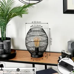 Lampes Industrielles-hofstein Lampe de table Oravi Noir, 1 lumière
