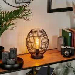 Lampes Industrielles-hofstein Lampe de table Oravi Noir, 1 lumière