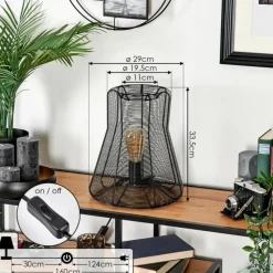 hofstein Lampe de table Oravi Noir, 1 lumière