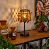 Style Boho-Chic-hofstein Lampe de table Otta Noir, 1 lumière