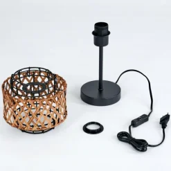 Style Boho-Chic-hofstein Lampe de table Otta Noir, 1 lumière