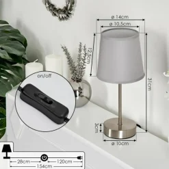 Lampes En Tissu-hofstein Lampe de table Paao Nickel mat, 1 lumière