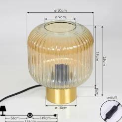 hofstein Lampe de table Paeni Ambre, 1 lumière