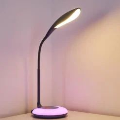 hofstein Lampe de table Paphos LED Noir, 1 lumière, Changeur de couleurs