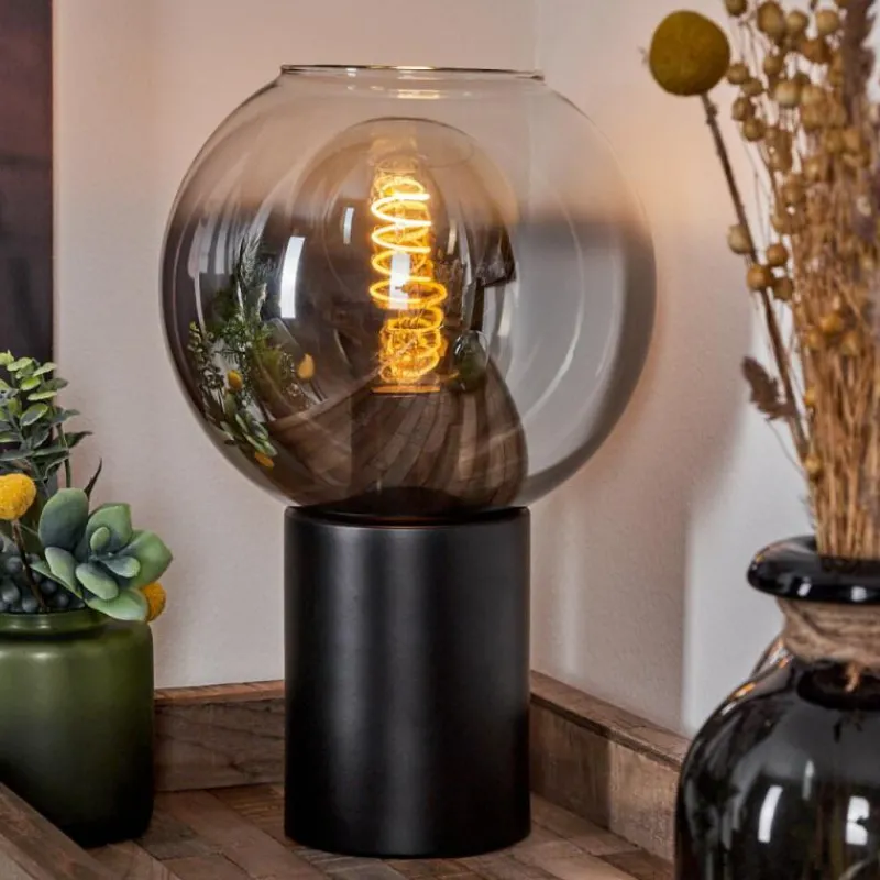 Suspension Verre Fumé-hofstein Lampe de table Pascal Noir, 1 lumière