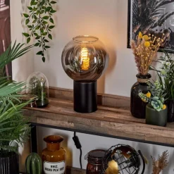 Suspension Verre Fumé-hofstein Lampe de table Pascal Noir, 1 lumière