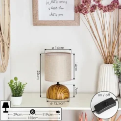 Lampes En Tissu-hofstein Lampe de table Passila Couleur bois, 1 lumière